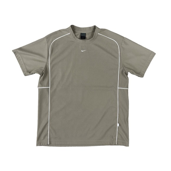 VTG Nike Dri-Fit Men Beige Short Sleeve Crewneck Pullover T-Shirt Sz M - Picture 1 of 6